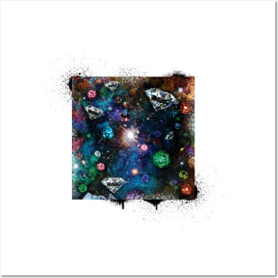 Diamond Gems Galaxy Graffiti Art Posters and Art